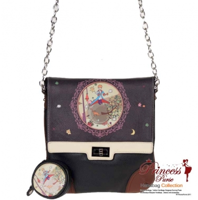 Designer Inspired Leatherette Messenger Bag w/ Colorful Theme Design In front and Coin Zipper Pouch.